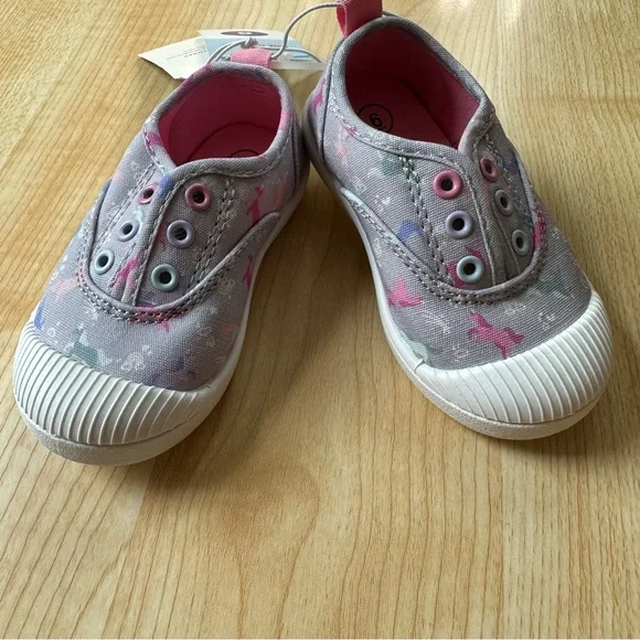 Cat & Jack Rory Unicorn Slip On Sneakers in Gray/Pink - Girls Size 6 NWT, Target - Picture 15 of 16